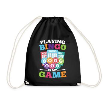 Playing Bingo Is My Game für einen Bingo Spieler - Turnbeutel - Schwarz - Vorne