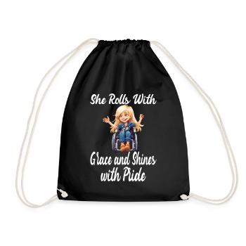 She Rolls With Grace and Shines With Pride - Turnbeutel - Schwarz - Vorne