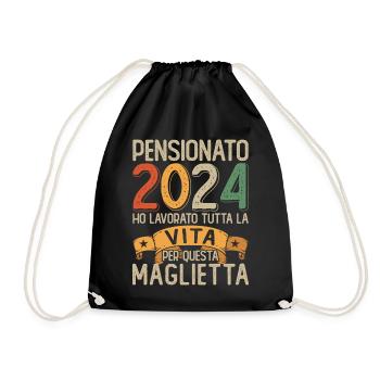 Retraite 2024 Cadeau amusant Retraité 2024 - Sac de sport léger - noir - Devant