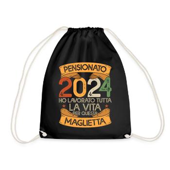 Retirement 2024 Funny Gift Retiree 2024 - Drawstring Bag - black - Front