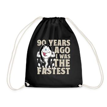 90th birthday 90 years I used to be the fastest - Drawstring Bag - black - Front