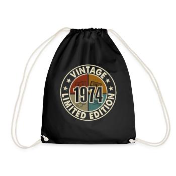50e anniversaire 1974 millésime millésime - Sac de sport léger - noir - Devant