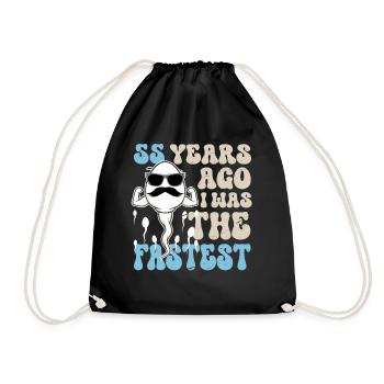 55th Birthday For 55 years I used to be the fastest - Drawstring Bag - black - Front