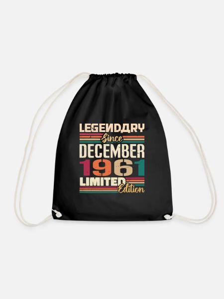 Legendary since December 1961 Vintage December 1961 - Drawstring Bag - black