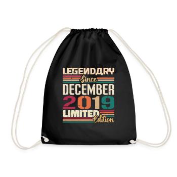Legendary since December 2019 Vintage December 2019 - Drawstring Bag - black - Front