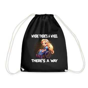 Where There's A Wheel There's A Way - Turnbeutel - Schwarz - Vorne