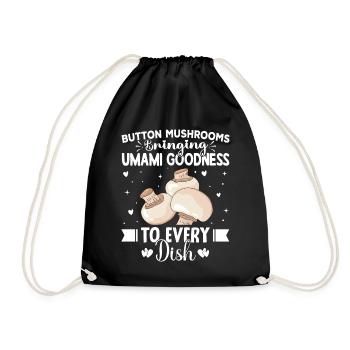 Mushrooms Gifts- Pilze Geschenkidee- Pilze Tshirt - Turnbeutel - Schwarz - Vorne