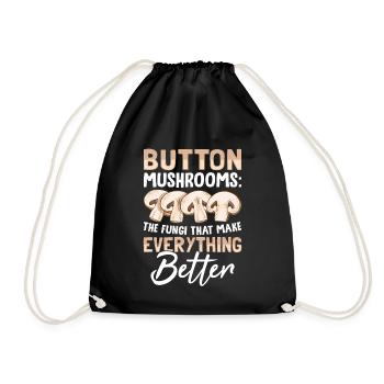 Mushrooms- Pilze Geschenke - Turnbeutel - Schwarz - Vorne