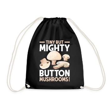 Champignon- Mushrooms Gifts- Pilze Geschenke - Turnbeutel - Schwarz - Vorne
