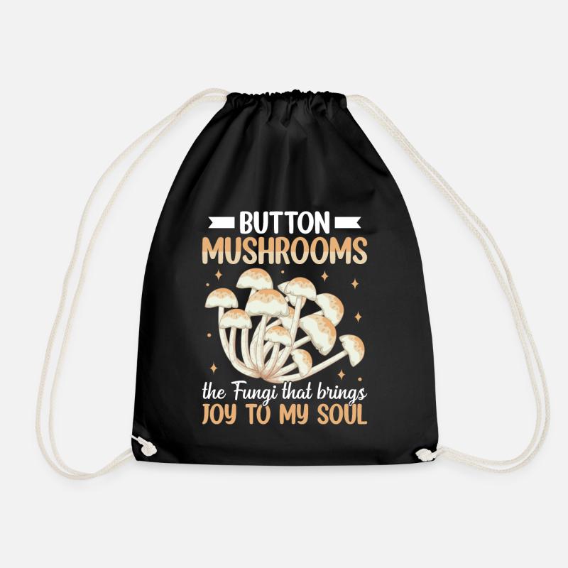 Pilze Geschenke- mushrooms- Pilze Geschenkidee - Turnbeutel - Schwarz
