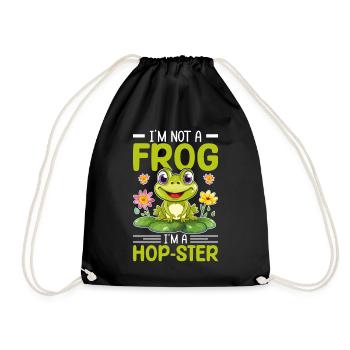 Je ne suis pas une grenouille, je suis une grenouille Hop-ster - Tshirt grenouille - Sac de sport léger - noir - Devant