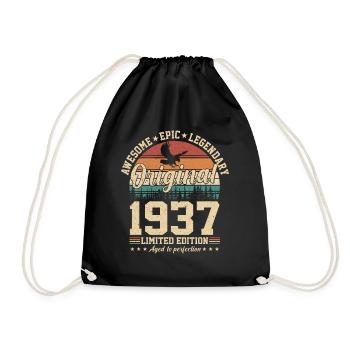 Légendaire 87e anniversaire rétro cadeau 1937 - Sac de sport léger - noir - Devant