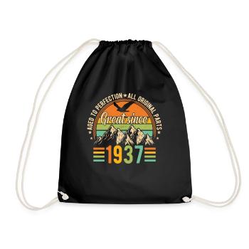 87e anniversaire Vintage rétro 1937 cadeau - Sac de sport léger - noir - Devant