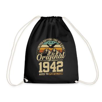 Birthday Joy '42 - Drawstring Bag - black - Front