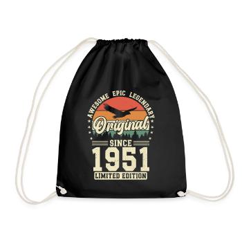 Vintage 1951 - A Legendary Year - Drawstring Bag - black - Front