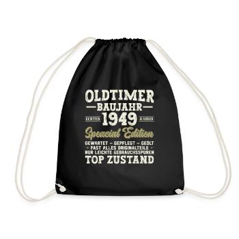 Vintage 1949 Birthday Legendary 75th Birthday - Drawstring Bag - black - Front