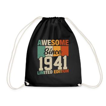 Vintage 1941 - Legendärer 83. Geburtstag - Retro - Turnbeutel - Schwarz - Vorne