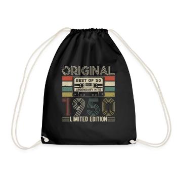Vintage des années 1950 - légendaire 74e anniversaire - Sac de sport léger - noir - Devant
