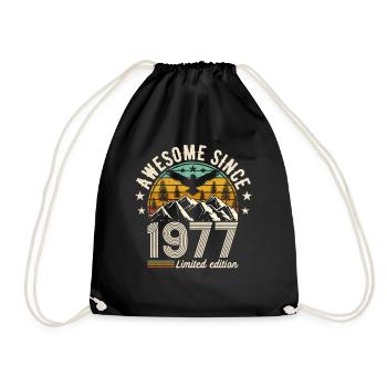 Joie d'anniversaire vintage 1977 - Sac de sport léger - noir - Devant