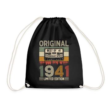 Vintage Anniversaire 1941 - Originalité intemporelle - Sac de sport léger - noir - Devant