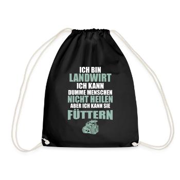 Ich bin Landwirt Landwirtschaft Landwirt Traktor - Turnbeutel - Schwarz - Vorne