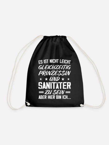 SANITÄTERIN - Gleichzeitig Prinzessin - Turnbeutel - Schwarz