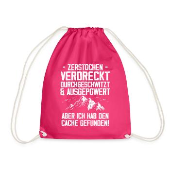Gecache Geocaching Hobby Cache - Turnbeutel - Fuchsia - Vorne