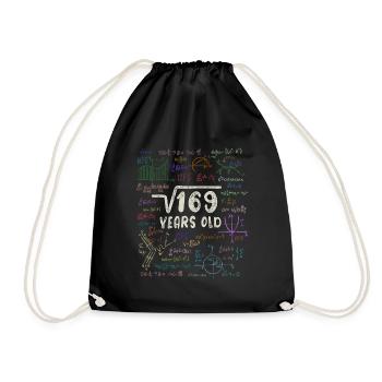 Root of 169 = 13th Birthday - Gift - Drawstring Bag - black - Front