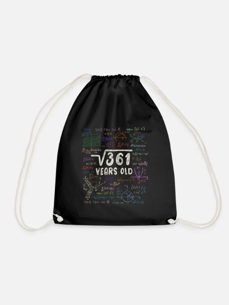 Wurzel aus 361 = 19. Geburtstag - Geschenk - Turnbeutel - Schwarz