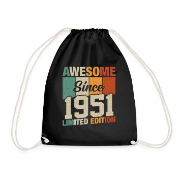 Vintage Birthday Legend 1951 - Drawstring Bag - black - Front