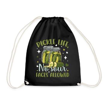 Pickle life- Gurken Geschenke- Gurken Tshirt - Turnbeutel - Schwarz - Vorne