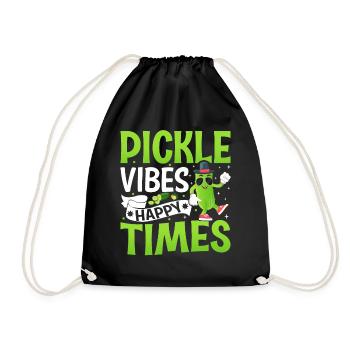 Pickle vibes happy times- Gurken Tshirt - Turnbeutel - Schwarz - Vorne