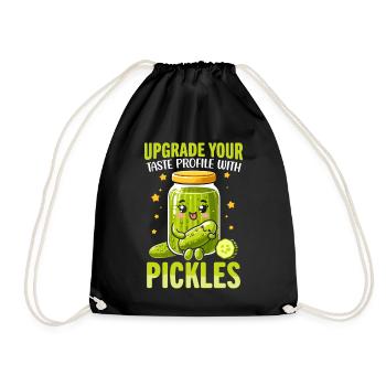 pickles- pickles gifts, pickles tshirt - Drawstring Bag - black - Front