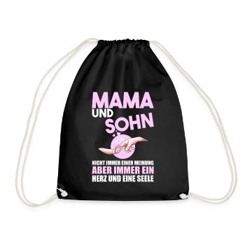 Mama Und Sohn - Turnbeutel - Schwarz - Vorne