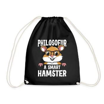 Philosofur a Smart Hamster - Turnbeutel - Schwarz - Vorne