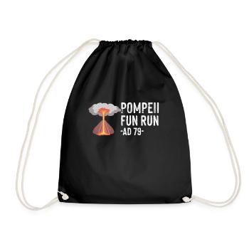 Pompeii Fun Run Italienischer Vulkan Geeks - Turnbeutel - Schwarz - Vorne