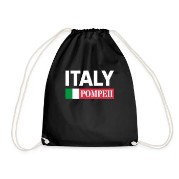 Italy Flag Pompeii Conservation Volcanic Eruption - Drawstring Bag - black - Front