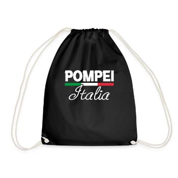 Pompeii Italia Italienische Flagge Geographie - Turnbeutel - Schwarz - Vorne
