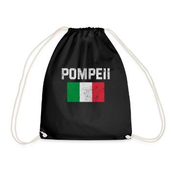 Pompeii Flagge Italien Geologie - Turnbeutel - Schwarz - Vorne