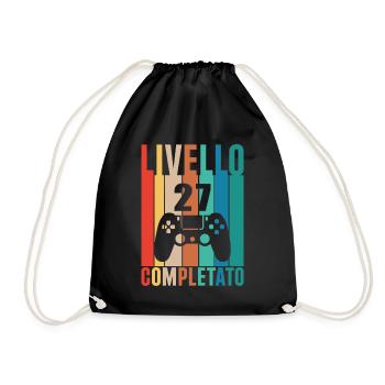 Level 27 Completed 27 Player Level 27 - Drawstring Bag - black - Front