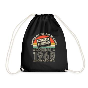 Jahrgang 1968 Geburtstag 1968 Jahrgang 1968 - Turnbeutel - Schwarz - Vorne