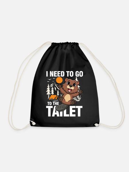 I Need To Go To The Tailet Biber - Turnbeutel - Schwarz