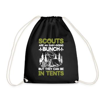 Scouts Are An Easy-Going But They Can Be In Tents - Turnbeutel - Schwarz - Vorne