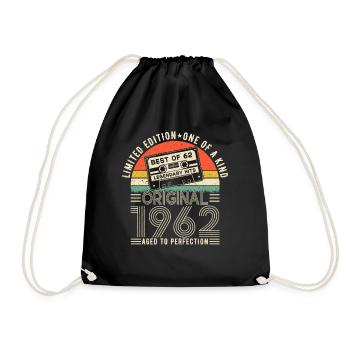 Vintage 1962 Anniversary - Drawstring Bag - black - Front