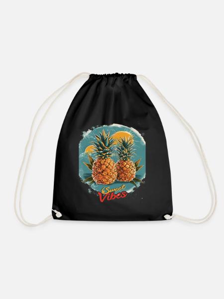 Ananas-Sonnenbrille Obst Retro-Stil für - Turnbeutel - Schwarz