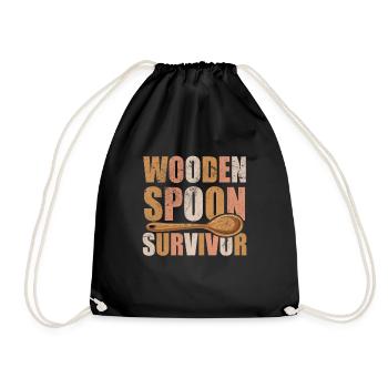 Wooden Spoon Survivor Wooden Spoon Spoon Training - Drawstring Bag - black - Front