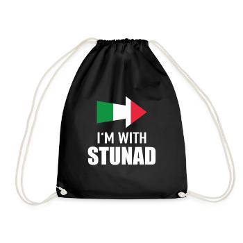 I'm With Stunad Italien Handzeichen Partneroutfit - Turnbeutel - Schwarz - Vorne