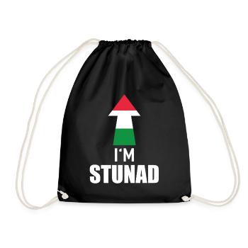 I'm Stunad Italisches Handzeichen Partneroutfit - Turnbeutel - Schwarz - Vorne