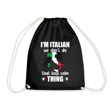 Italien Ne Pas Garder Calme Chose Nationalité - Sac de sport léger - noir - Devant