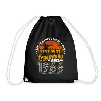 Born in 1966 Birthday 1966 Vintage 1966 - Drawstring Bag - black - Front